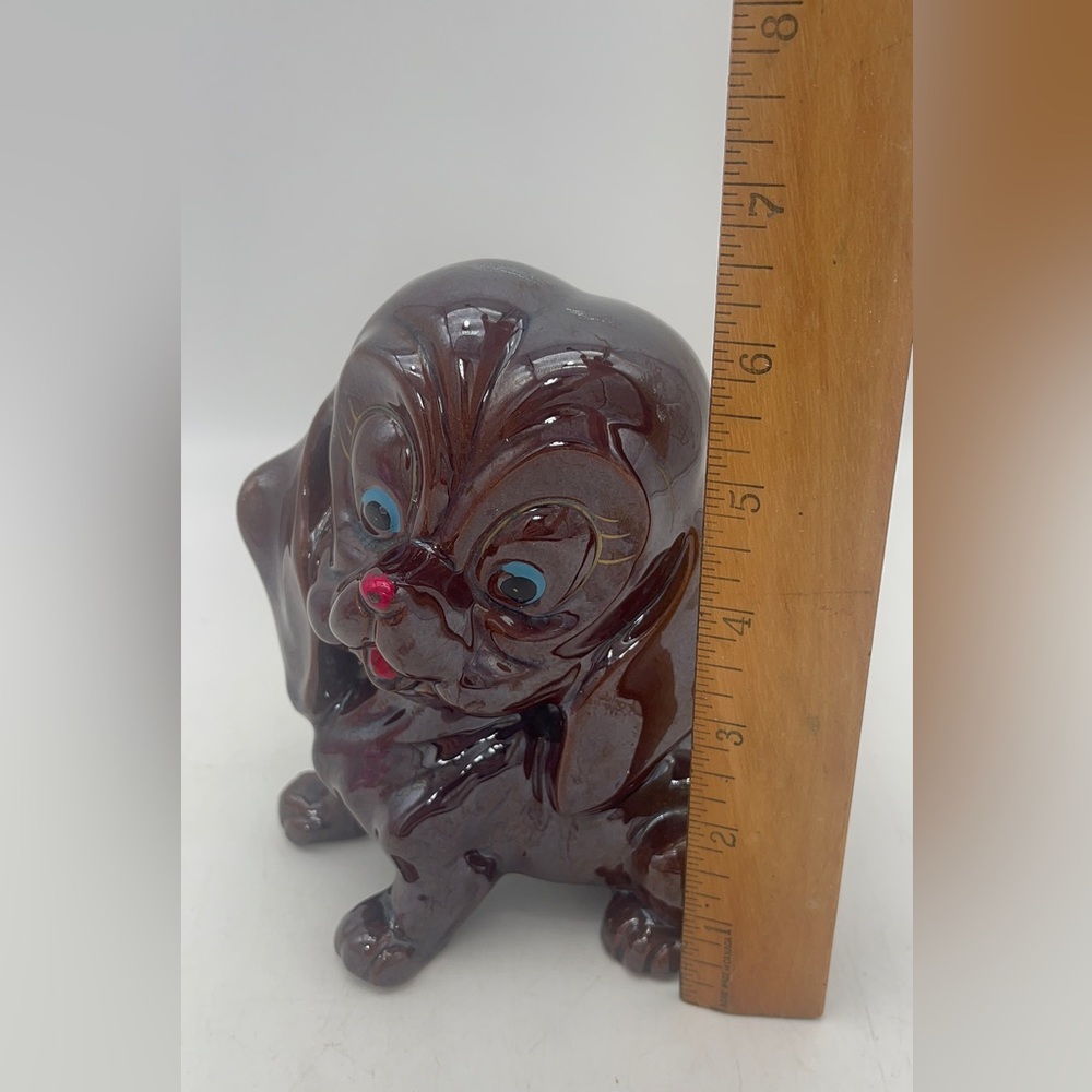 Vintage nanco Brown Hound Dog Figurine Big Blue Eyes Japan |Ceramic tabletop dog - Picture 7 of 8